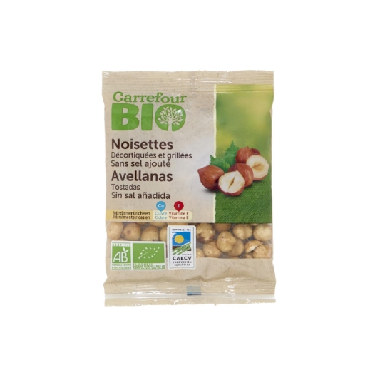 Noisettes décortiquées, grillées et bio CARREFOUR BIO