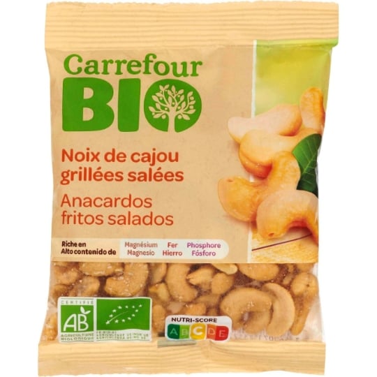 Noix de cajou grillées salées CARREFOUR BIO