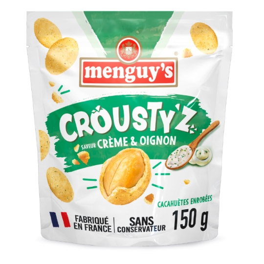 Cacahuètes Enrobées Croustillantes Saveur Crème et Oignon MENGUY'S