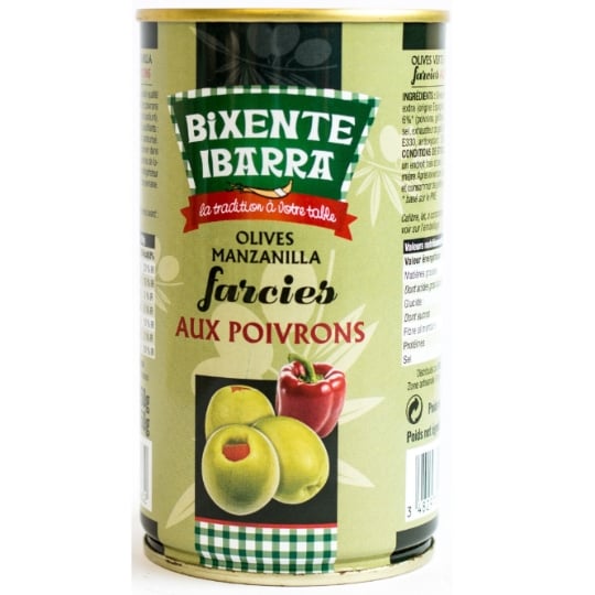 Olives Vertes Manzanilla aux Poivrons BIXENTE IBARRA