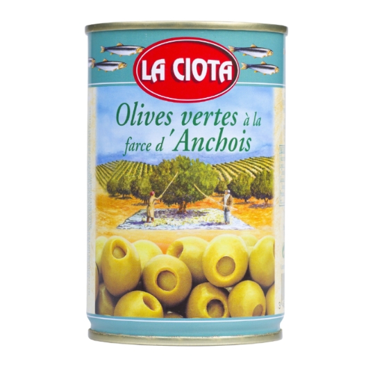 Olives vertes  farce anchois LA CIOTA