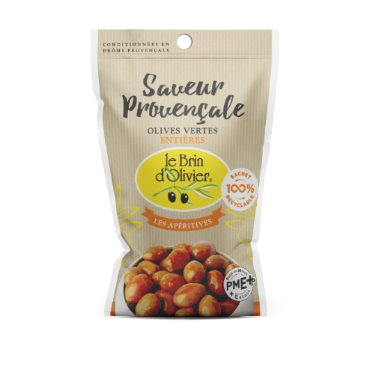 Olives Vertes Entières Saveur Provençale Les Apéritives LE BRIN D'OLIVIER