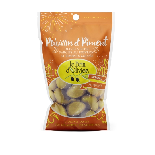 Olives Vertes farcies poivron piments LE BRIN D'OLIVIER