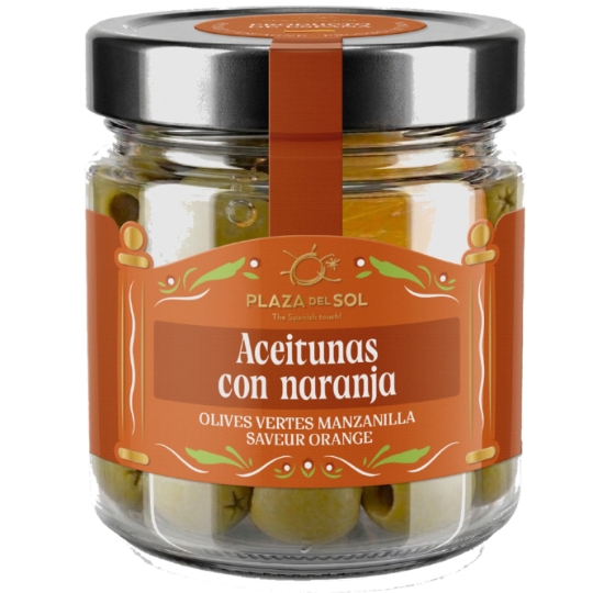 Olives Vertes Manzanilla Saveur Orange PLAZA DEL SOL