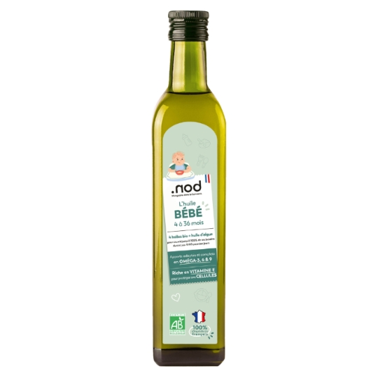 Huile pour bébé de 4 à 36 mois ,pour tous les repas Bio .NOD