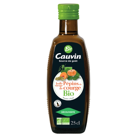 Huile vierge de pépins de courge bio CAUVIN