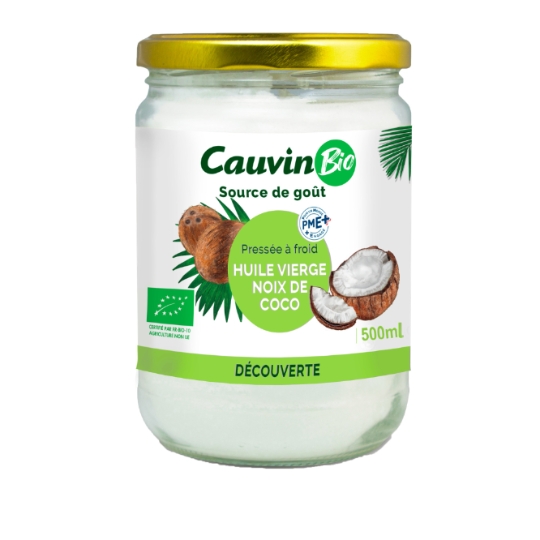 Huile  vierge de noix de coco Bio  CAUVIN