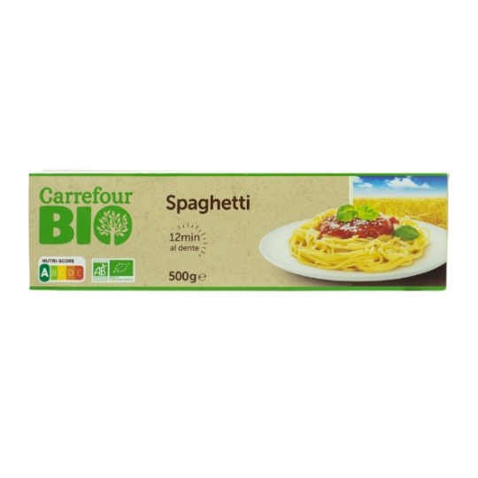 Pâtes alimentaires bio et qualité supérieure CARREFOUR BIO