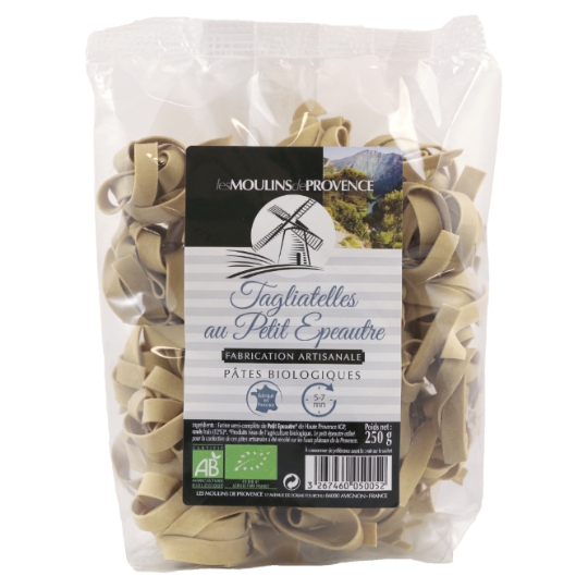 Pâtes au petit épeautre bio tagliatelles LES MOULINS DE PROVENCE