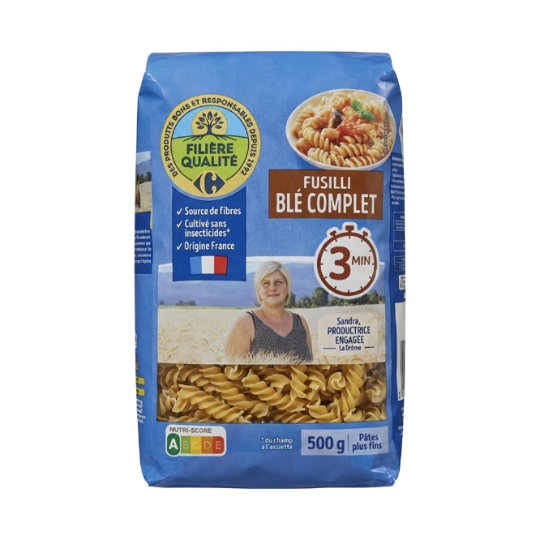 Pâtes complètes au blé dur CARREFOUR