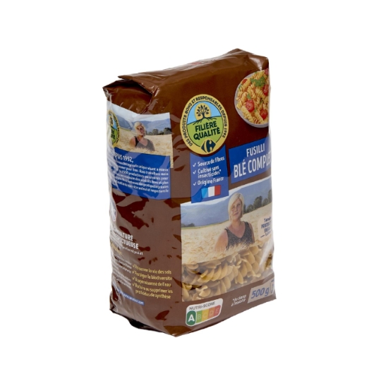 Pâtes fusilli blé complet CARREFOUR EXTRA