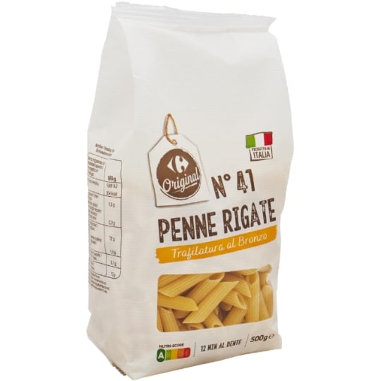 Pâtes penne rigate n°41 moule en bronze CARREFOUR ORIGINAL