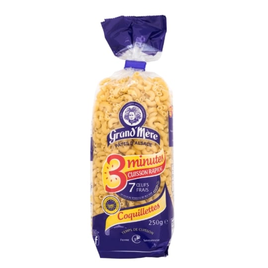 Pâtes Coquillettes 7 oeufs frais cuisson rapide GRAND'MERE