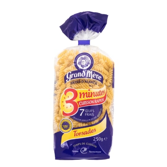Pâtes Torsades 3 minutes cuisson rapide 7 œufs frais GRAND'MERE
