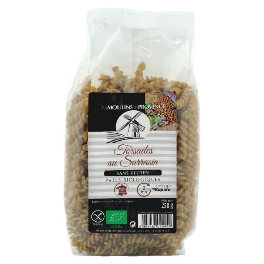 Pâtes à la farine de sarrasin bio torsades LES MOULINS DE PROVENCE