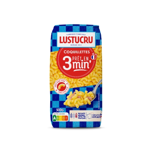 Pâtes coquillettes cuisson rapide LUSTUCRU
