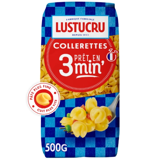 Pâtes collerettes cuisson rapide LUSTUCRU