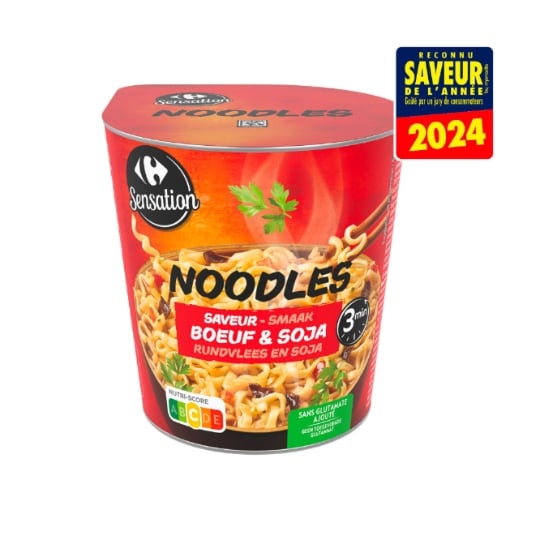 Nouilles Instantanées Saveur Bœuf Soja CARREFOUR SENSATION