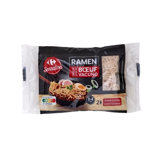 Nouilles ramen saveur bœuf et précuites CARREFOUR SENSATION