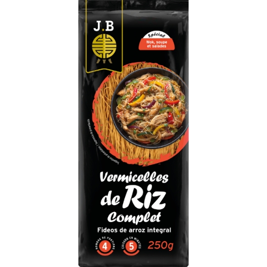 Vermicelles de Riz Complet Spécial Wok, Soupe et Salades J.B