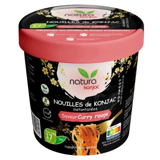 Nouilles de Konjac Saveur Curry Rouge NATURA KONJAC