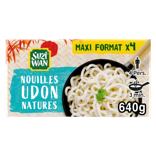 Nouilles Udon Natures pour 4 Personnes Prêt en 3 minutes SUZI WAN