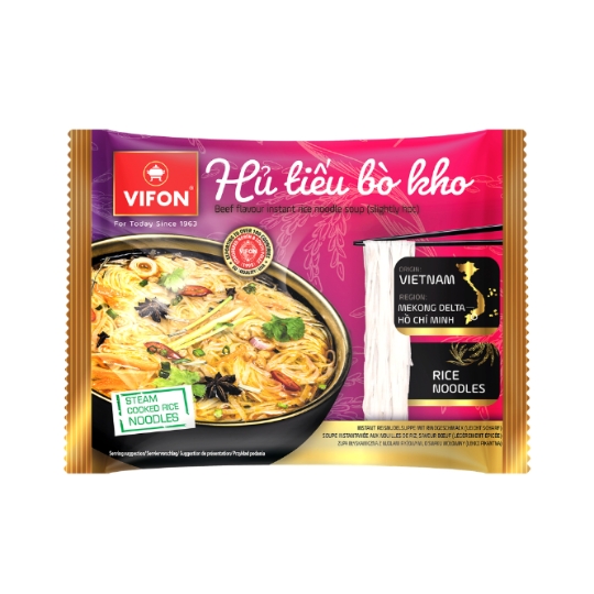 Soupe Instantanée Nouilles de Riz Saveur Bœuf Légèrement Épicée VIFON