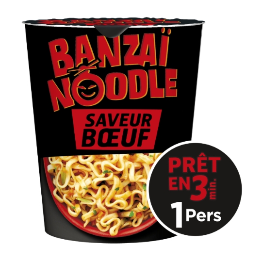 Nouilles Instantanées Boeuf Banzaï Noodle 3min BANZAI