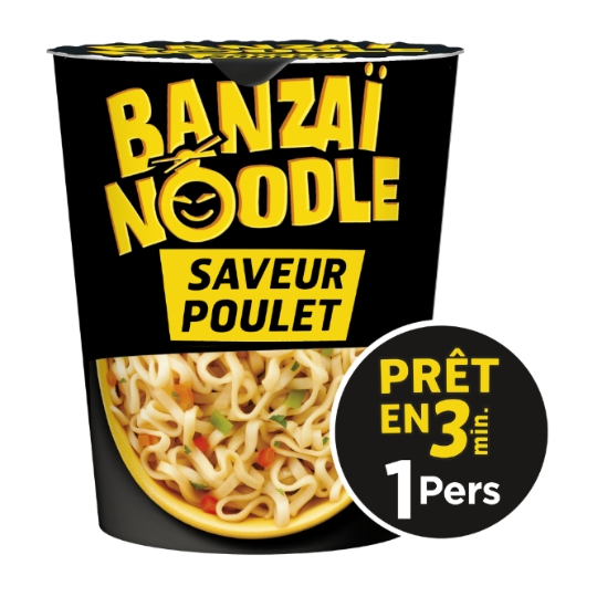 Nouilles Instantanées Poulet Banzaï Noodle 3min BANZAI