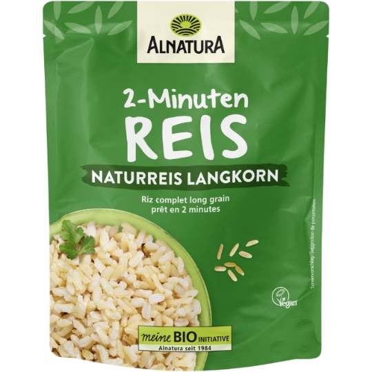 Riz Complet Long Grain Bio Prêt en 2 minutes ALNATURA