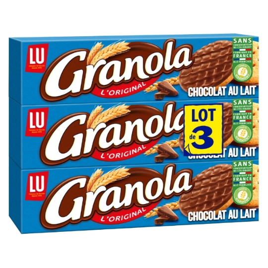 Biscuits sablés nappés au chocolat au lait Granola LU