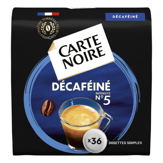 Café Dosettes Décaféiné Intensité 5 Compatible Senseo CARTE NOIRE