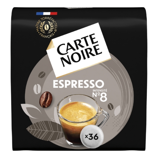 Café Dosettes Espresso Intensité 8 Compatible Senseo CARTE NOIRE