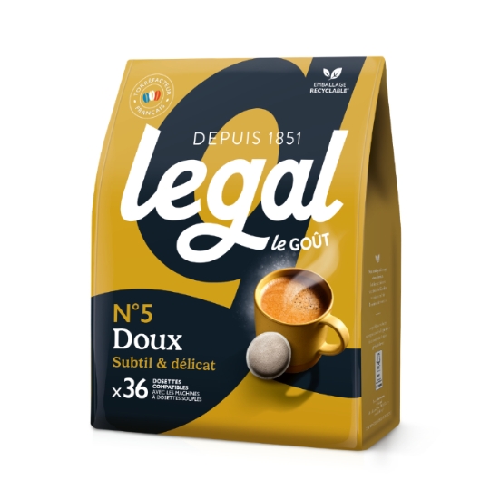 Café Dosettes Doux Intensité 5 Compatibles Senseo® LEGAL