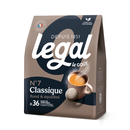 Café Dosettes Classique Intensité 7 Compatibles Senseo® LEGAL