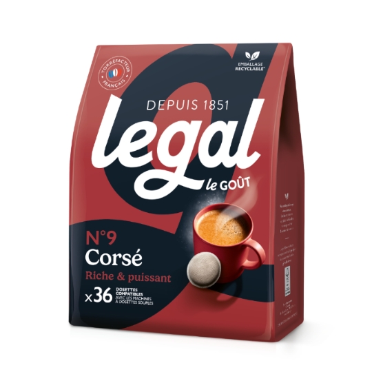 Café Dosettes Corsé Intensité 9 Compatibles Senseo® LEGAL