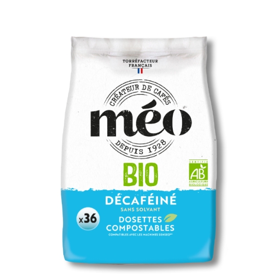 Café Dosettes Décaféiné Compatible Senseo Bio MEO