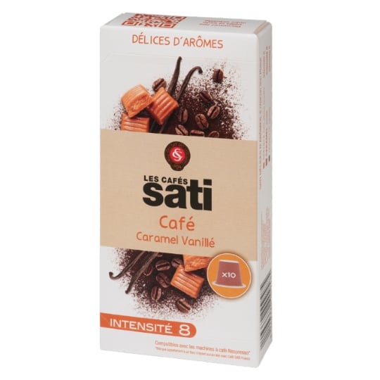 Café Capsules Intensité 8 Caramel Vanillé Compatible Nespresso CAFE SATI