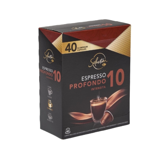 Café Capsules Espresso Profondo Intensité 10 Compatible Nespresso CARREFOUR SELECTION