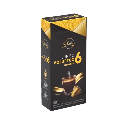 capsules de café moulu pur arabica Lungo Equilibré Intensité 6 Compatible Nespresso CARREFOUR SELECTION