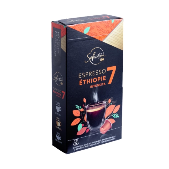 Café Capsules Espresso Intensité 7 Compatible Nespresso Ethiopie CARREFOUR SELECTION
