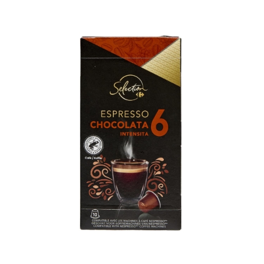 Capsules de café moulu pur arabica saveur chocolat CARREFOUR SELECTION