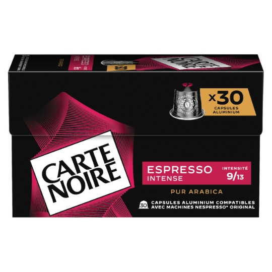 Café Capsules Espresso Intensité 9 Compatible Nespresso CARTE NOIRE