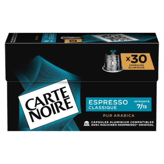 Café Capsules Espresso Classique Intensité 7 Compatible Nespresso CARTE NOIRE