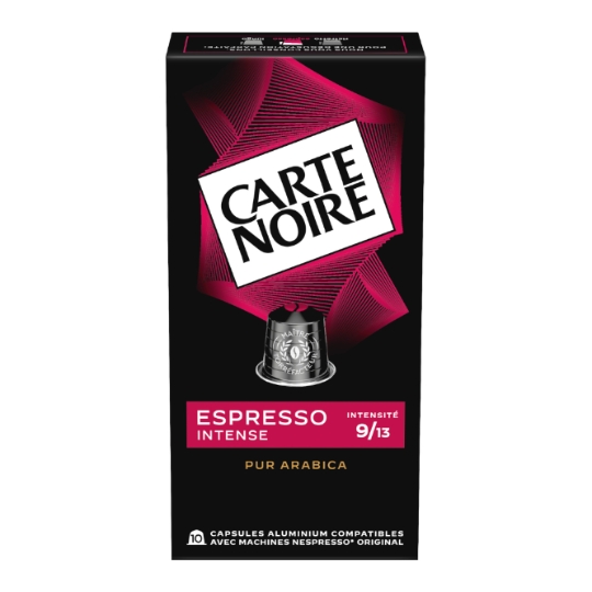 Café Capsules Espresso Intense n°9 Compatible Nespresso CARTE NOIRE