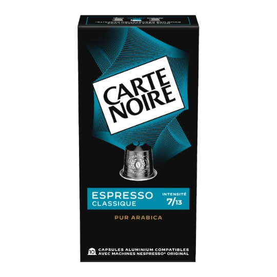 Café Capsules Espresso Classique Intensité 7 Compatible Nespresso CARTE NOIRE