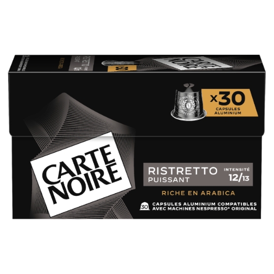 Café Capsules Ristretto Puissant Intensité 12 Compatible Nespresso CARTE NOIRE