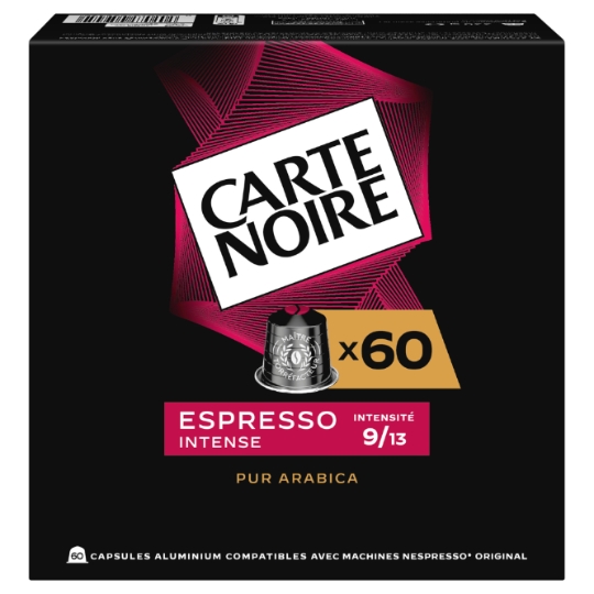 Café Capsules Espresso Intensité 9 Compatible Nespresso CARTE NOIRE