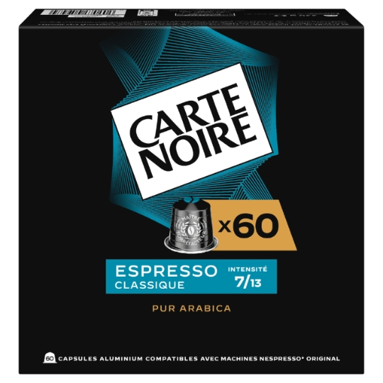 Café Capsules Espresso Classique Intensité 7 Compatible Nespresso CARTE NOIRE
