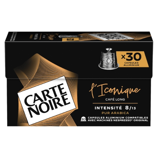 Café Capsules L'Iconique 100% Arabica Intensité 8 Compatible Nespresso CARTE NOIRE